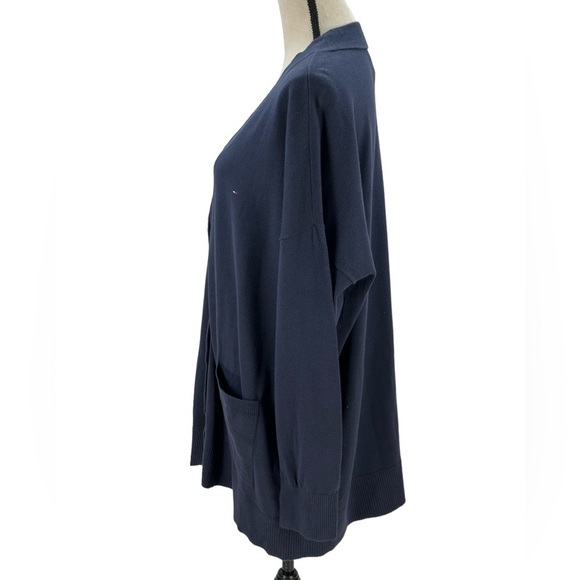 Tommy Hilfiger Long Sleeve Magnetic Closure Cardigan Sweater - Navy Blue - XL - Picture 4 of 11